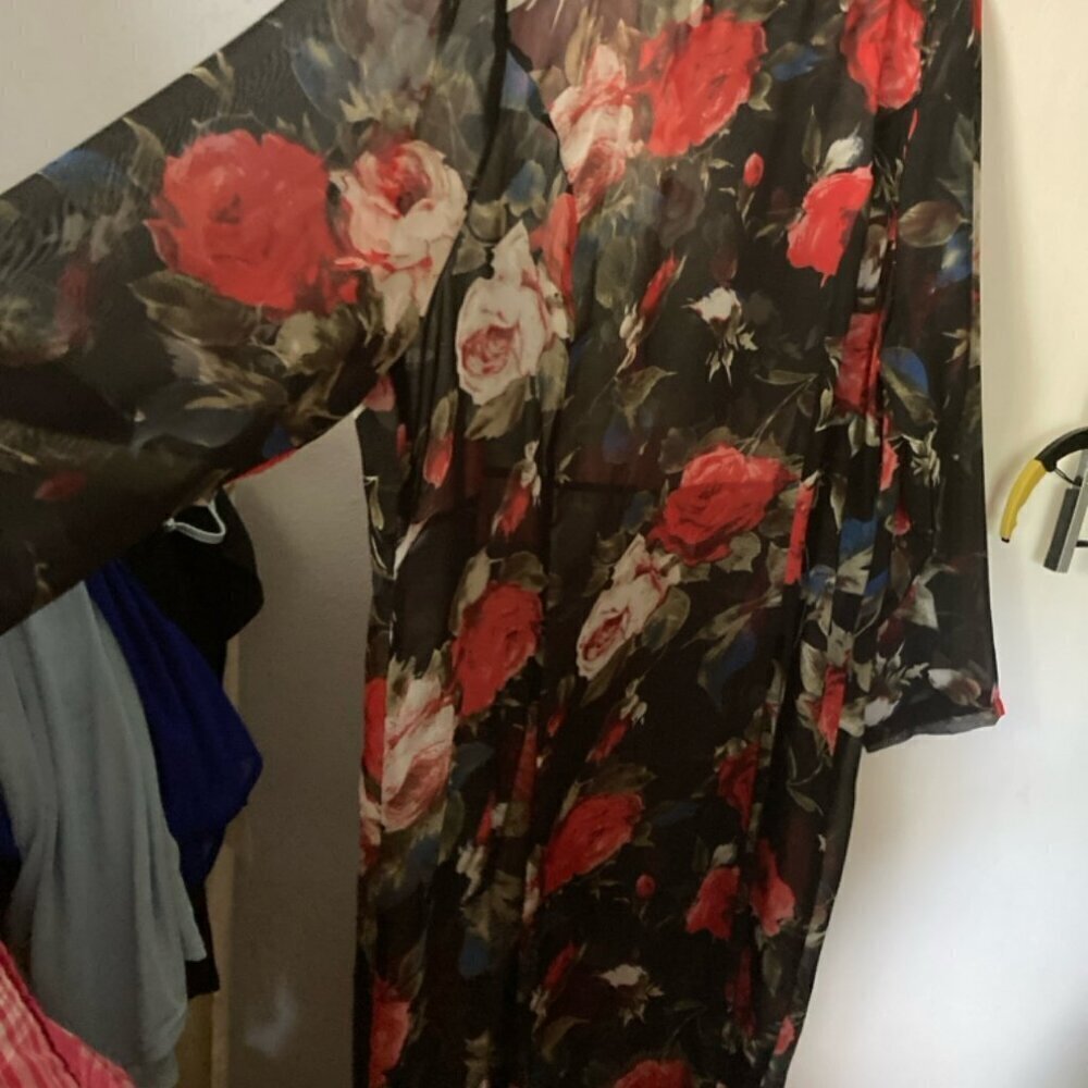SHEIN see through floral top 2x